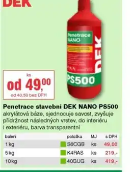 DEK Penetrace stavební DEK NANO PS500 nabídka