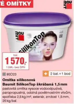 DEK Omítka silikonová Baumit Silikon Top škrábaná 1,5 mm nabídka