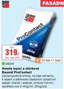 DEK Hmota lepicí a stěrková Baumit ProContact nabídka