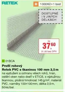 DEK Profil rohový Retek PVC s tkaninou nabídka