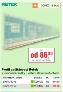 DEK Profil začišťovací Retek nabídka