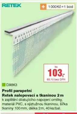DEK Profil parapetní Retek nalepovací s tkaninou nabídka