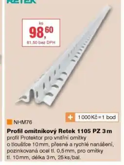 DEK Profil omítníkový Retek 1105 PZ nabídka