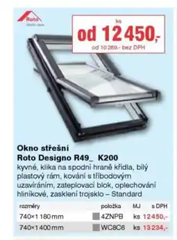 DEK Okno střešní Roto Designo R49 K200 nabídka