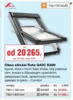 DEK Okno střešní Roto Q43C K200 nabídka