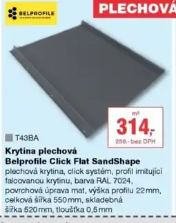 DEK Krytina plechová Belprofile Click Flat SandShape nabídka