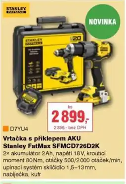 DEK Vrtačka s příklepem AKU Stanley FatMax SFMCD726D2K nabídka
