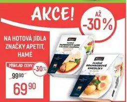 Globus Na hotová jídla značky apetit, hamé nabídka
