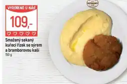 Globus Smažený sekaný kuřecí řízek se sýrem a bramborovou kaší nabídka