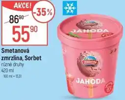 Globus Smetanová zmrzlina, Sorbet nabídka