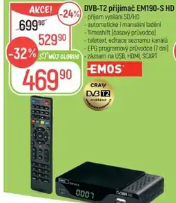Globus DVB-T2 přijímač EM190-S HD nabídka