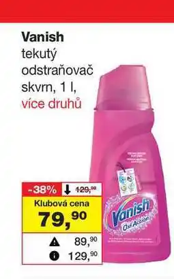 Barvy a laky drogerie Vanish tekutý odstraňovač skvrn, 1l nabídka
