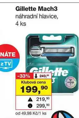 Barvy a laky drogerie Gillette Mach3 náhradní hlavice, 4 ks nabídka