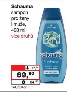 Barvy a laky drogerie Schauma šampon pro ženy i muže, 400 ml nabídka
