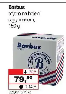 Barvy a laky drogerie Barbus mýdlo na holení s glycerinem, 150 g nabídka