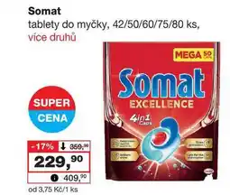 Barvy a laky drogerie Somat tablety do myčky, 42/50/60/75/80 ks nabídka
