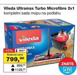 Barvy a laky drogerie Vileda Ultramax Turbo Microfibre 2v1 kompletní sada mopu na podlahu nabídka