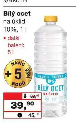 Barvy a laky drogerie Bílý ocet na úklid 10%, 1l nabídka