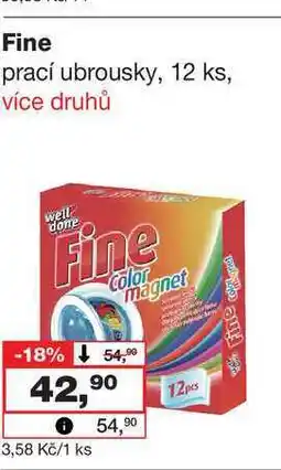 Barvy a laky drogerie Fine prací ubrousky, 12 ks nabídka