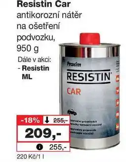 Barvy a laky drogerie Resistin Car antikorozní nátěr na ošetření podvozku, 950 g nabídka
