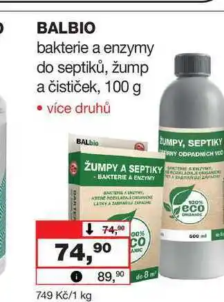 Barvy a laky drogerie BALBIO bakterie a enzymy do septiků, žump a čističek, 100 g nabídka