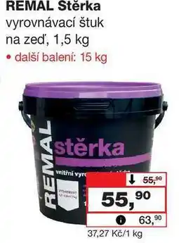 Barvy a laky drogerie REMAL Stěrka vyrovnávací štuk na zeď, 1,5 kg nabídka