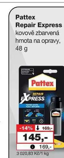 Barvy a laky drogerie Pattex Repair Express kovově zbarvená hmota na opravy, 48 g nabídka