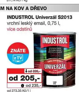 Barvy a laky drogerie INDUSTROL Univerzál S2013 vrchní lesklý email, 0,75l nabídka