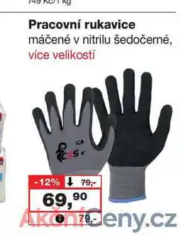 Barvy a laky drogerie Pracovní rukavice máčené v nitrilu šedočerné nabídka