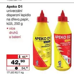 Barvy a laky drogerie Apeko D1 univerzální disperzní lepidlo na dřevo,papír, kůži, 250 g nabídka