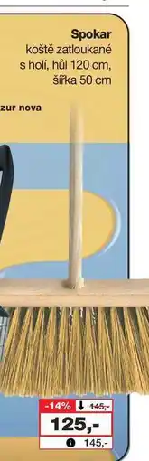 Barvy a laky drogerie Spokar koště zatloukané s holí, hůl 120 cm, šířka 50 cm nabídka