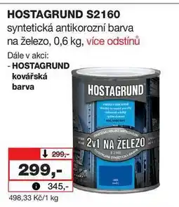 Barvy a laky drogerie HOSTAGRUND S2160 syntetická antikorozní barva na železo, 0,6 kg, více odstínů nabídka