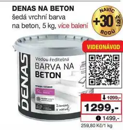 Barvy a laky drogerie DENAS NA BETON šedá vrchní barva na beton, 5 kg nabídka