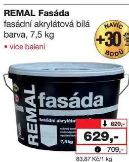 Barvy a laky drogerie REMAL Fasáda fasádní akrylátová bílá barva, 7,5 kg nabídka