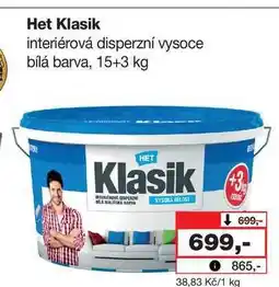 Barvy a laky drogerie Het Klasik interiérová disperzní vysoce bílá barva, 15+3 kg nabídka