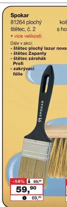 Barvy a laky drogerie Spokar 81264 plochý koš štětec, č. 2 nabídka