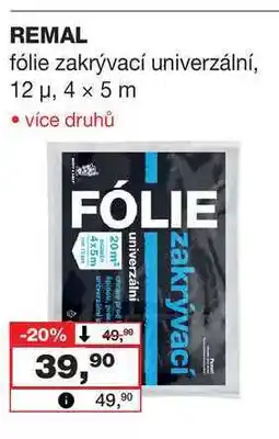 Barvy a laky drogerie REMAL fólie zakrývací univerzální, 12 μ, 4 x 5 m nabídka