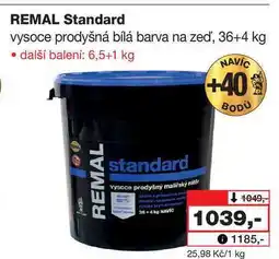 Barvy a laky drogerie REMAL Standard vysoce prodyšná bílá barva na zeď, 36+4 kg nabídka