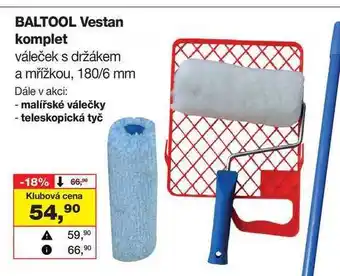 Barvy a laky drogerie BALTOOL Vestan komplet váleček s držákem a mřížkou, 180/6 mm nabídka