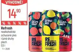 Globus Refresh nealkoholické ochucené pivo nabídka