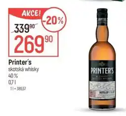 Globus Printer's skotská whisky 40% nabídka