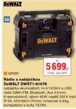 DEK Rádio s nabíječkou DeWALT DWST1-81078 nabídka