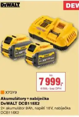 DEK Akumulátory + nabíječka DeWALT DCB118X2 nabídka