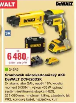 DEK Šroubovák sádrokartonářský AKU DeWALT DCF620D2K nabídka