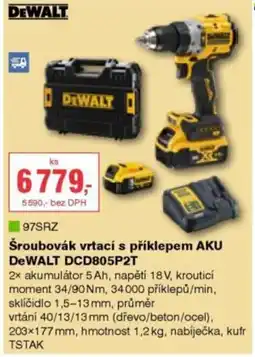 DEK Šroubovák vrtací s příklepem AKU DeWALT DCD805P2T nabídka