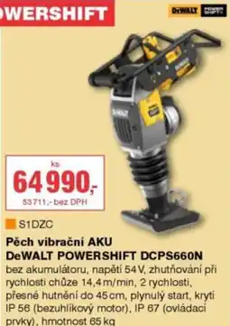 DEK Pěch vibrační AKU DeWALT POWERSHIFT DCPS660N nabídka