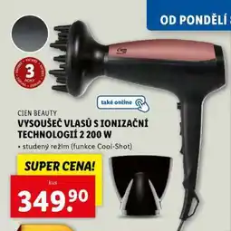Lidl CIEN BEAUTY VYSOUŠEČ VLASŮ S IONIZAČNÍ TECHNOLOGIÍ 2 200 W nabídka