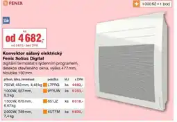 DEK Konvektor sálavý elektrický Fenix Solius Digital nabídka