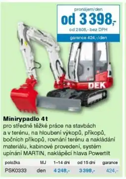 DEK Minirypadlo 4t nabídka