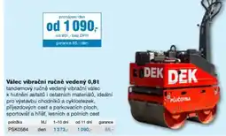 DEK Válec vibrační ručně vedený 0,8t nabídka